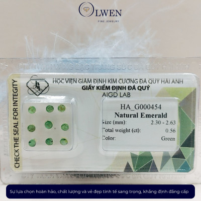 Vỉ đá Emerald thiên nhiên 9 viên_HA-G000454