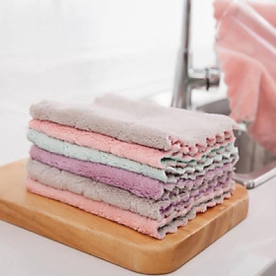 Combo 10 khăn lau tay , lau bếp  2 mặt dày dặn , đa năng siêu thấm hút , vải bông mềm mịn , dùng được trên mọi bề mặt vô cùng tiện lợi 