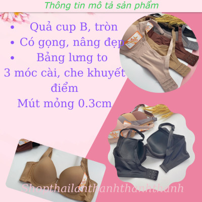 Áo ngực  8889 - Áo ngực mút mỏng, có gọng, Quả vừa Cup B