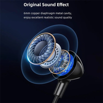 Tai nghe có dây Jack 3.5mm USAMS SJ594 EP-47 (with Sensitive Microphone / Button Control, 1.2m, Hi-Fi Audio)- Hàng Chính Hãng