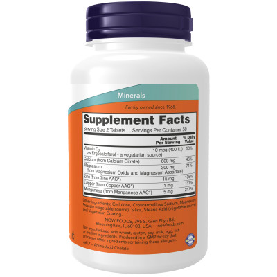 Viên Uống NOW FOODS Calcium Citrate Caps Bổ Sung Canxi Và Chất Khoáng Giúp Xương Chắc Khỏe Lọ 100 viên