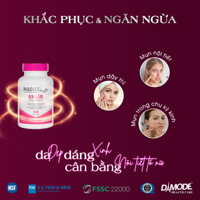 Viên uống da đẹp dáng xinh cân bằng nội tiết tố nữ EROS DAMODE lọ 60 viên