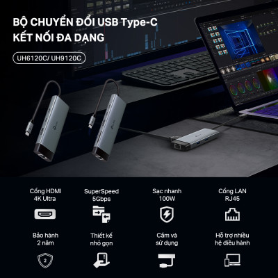 Bộ Chuyển Đổi HUB USB Type C TP-Link UH5020C /  UH7020C HUB kết nối nhiều cổng cho PC/Laptop - Hàng chính hãng