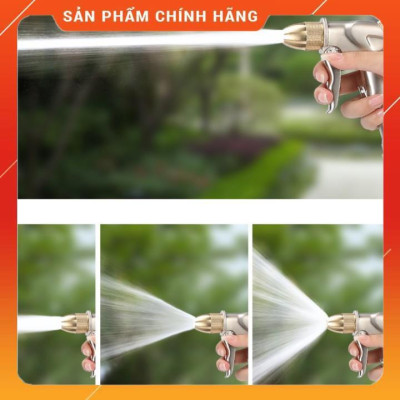 ️ Bộ dây vòi xịt nước rửa xe, tưới cây, tăng áp 3 lần, loại 20m 206701Sđầu đồng, cút,nối vàng+ đai 