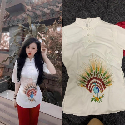 Đồ Lsm Đi Chùa Thêu Con Công Mẹ và Bé