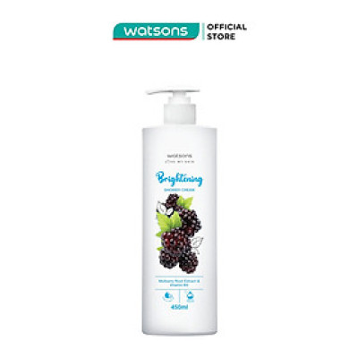 Kem Tắm Watsons Chiết Xuất Dâu Tằm & Vitamin B3 Trắng Da Brightening Shower Cream 450ml