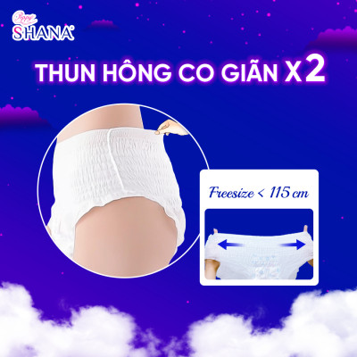 Combo 6 gói Băng Vệ Sinh Quần Peppy Shana Ngày Đêm Siêu Thấm, Freesize, Chống Tràn Tối Đa, Tiết Kiệm 
