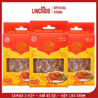 Combo 3 Hộp - Khô Bò Sợi - Tùng Phương Du Ký - Hộp 100 Gram
