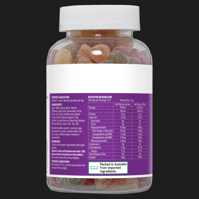 Omega-3 Úc Cho Bé Healthy Care Gummy Omega-3 Dạng Kẹo Dẻo Giúp Phát Triển Não Bộ Tăng Khả Năng Nhận Thức, Tập Trung Và Ghi Nhớ Tăng Hệ Miễn Dịch, Bổ Cho Tim Và Mắt – Hộp 250 Viên