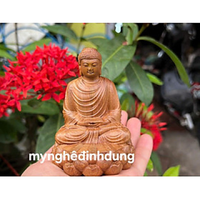 Tượng phật thích ca mi ni bằng gỗ bách xanh thơm nức cao 10cm