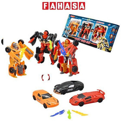 Bộ 3 Đồ Chơi Robot Biến Hình Siêu Xe - Biệt Đội Đỏ - Cresta DK81398