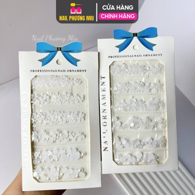 Set Trang Trí Móng Trai Nửa Nhiều Size, An Toàn Không Hóa Chất, Nhiều Kiểu Làm Nail Sáng Tạo Tự Nhiên, Túi Đựng Tiện Lợi