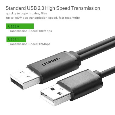 Ugreen UG10346US107TK 0.5M màu Đen Cáp sạc truyền dữ liệu USB 2.0 sang MICRO USB có trợ nguồn USB - HÀNG CHÍNH HÃNG