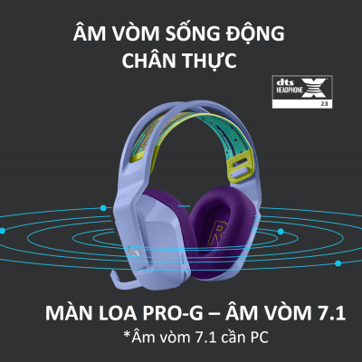 Tai nghe Gaming Logitech G733 LIGHTSPEED Wireless 7.1 RGB - Hàng Chính Hãng