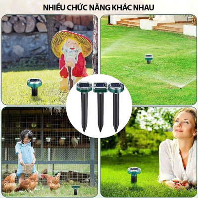 Máy Đuổi Chuột , Rắn , Chim Ngoài Trời Bằng Sóng Siêu Âm – Tự Sạc Mặt Trời, Chống Thấm Tốt
