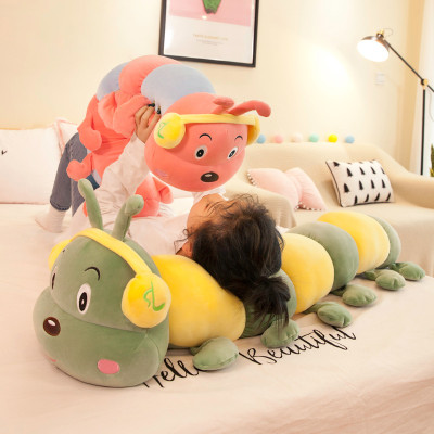 Thú bông con sâu đeo tai nghe headphone dễ thương siêu mềm mịn (70cm) Gối ôm con sâu đeo tai nghe đáng yêu cute