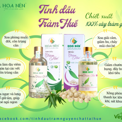 Tinh dầu Tràm ngâm củ nén 50ml - Hoa Nén - Chuẩn VietGAP - Chăm sóc sức khoẻ mẹ và bé
