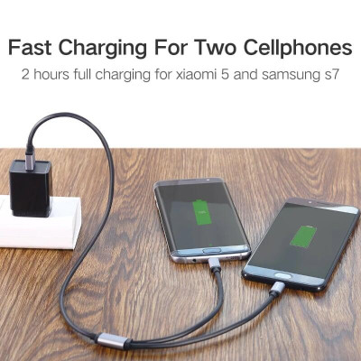 Ugreen UG30573US196TK 1.5m màu xanh Cáp dữ liệu USB 2trong1 micro + Type-C truyền dữ liệu từ máy tính ra điện thoại - HÀNG CHÍNH HÃNG