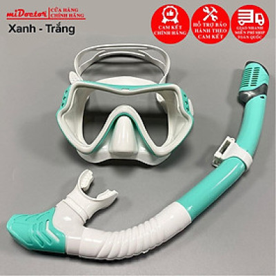 Mặt Nạ Lặn Kèm Ống Thở Lặn Biển Ngăn Nước Cao Cấp – Mặt Kính Cường Lực Chống Mờ Cao Cấp - Hàng Chính Hãng miDoctor