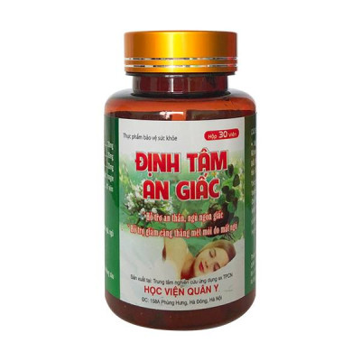 Định tâm an giấc học viện quân y giúp an thần ngủ ngon cải thiện mất ngủ hộp 30 viên