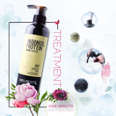 Kem xả khô keratin dưỡng tóc bóng mượt, phục hồi tóc hư tổn, khô xơ, uốn nhuộm PPT Delofil 260ml