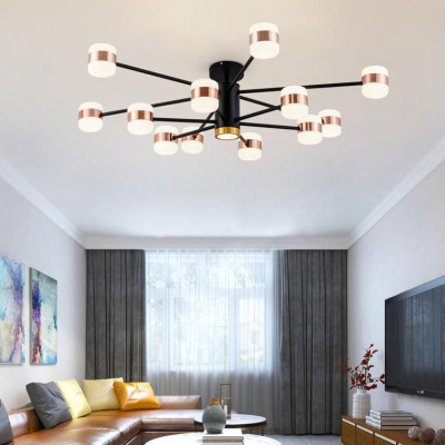 Đèn chùm 12 tay 3 màu ánh sáng độc đáo trang trí nội thất hiện đại sang trọng (có ảnh và video thật)