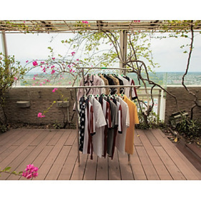 GIÁ PHƠI ĐỒ 2 NHÁNH NGẮN (TẶNG 10 MÓC ÁO KÉP NHỰA CAO CẤP DUY LỢI)