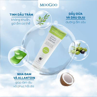 Kem dưỡng cho bé Viêm da tiết bã, Vảy nến chiết xuất Dầu tràm Moogoo Úc thuần chay, lành tính