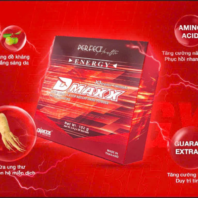 DMAXX thức uống bổ sung vitamin năng lượng không đường DAMODE 36 gói màu đỏ mỗi gói 2,2gr