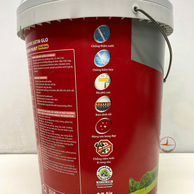 Sơn nước ngoại thất cao cấp TOA 4 Seasons Satin Glo siêu bóng màu xám 8257 _ 18L