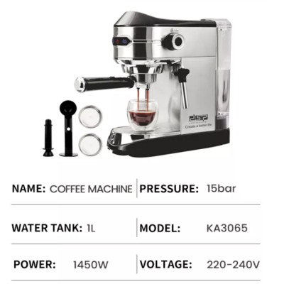 Máy pha cà phê Espresso DSP KA3065 Công suất đầu vào 1450(W)-Hàng chính hãng