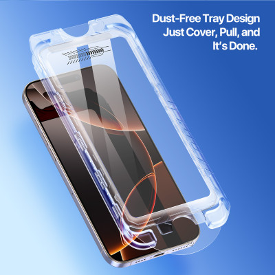 Kính Cường Lực kèm khung trợ dán Dux Ducis Roga cho iPhone 17 Pro Max / 17 Pro/ 17 Air/ iphone 17/ iPhone 16 Pro Max / 16 Pro/ 16e, không lẹm viền, cảm ứng vân tay_ Hàng Chính Hãng