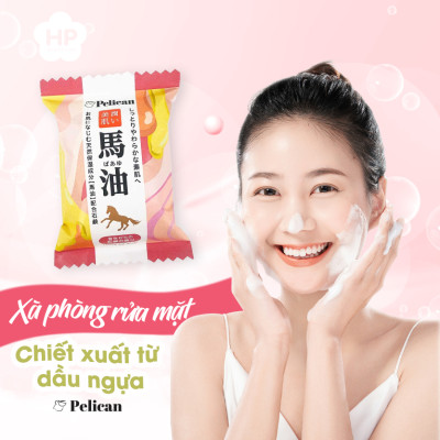 Xà Phòng Rửa Mặt Chiết Xuất Từ Dầu Ngựa Pelican Family Soap Horse Oil (80 G)