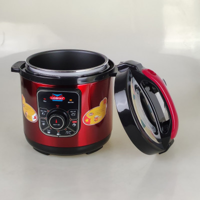 Nồi áp suất điện Ladomax HA-7860 Dung tích 6L kèm khay hấp, công suất 1000W, Màu Inox-Hàng chính hãng