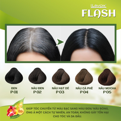 Gel Gội Phủ Bạc Tsubaki & Vitamin B5 Flash 200ml (P04 - NÂU CÀ PHÊ)