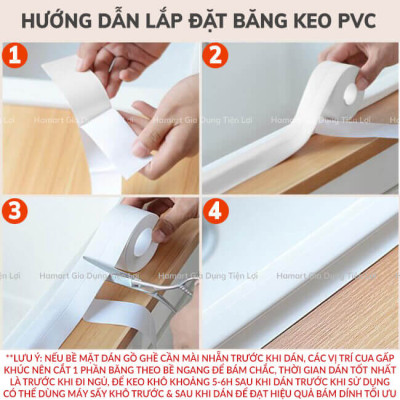 Băng Keo PVC Dán Viền Bếp Chống Dầu Mỡ Bản 3.8cm Băng Dính Dán Mép Tường Chống Ẩm Mốc