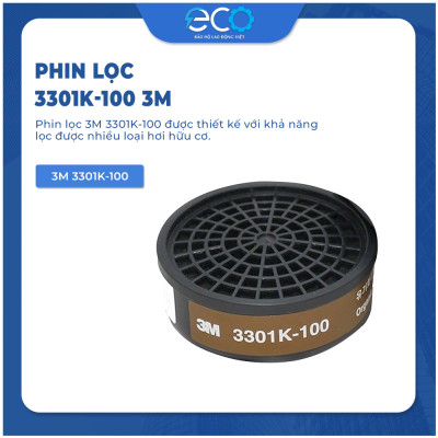 Phin lọc 3M 3301K-100 phin lọc hơi hữu cơ (hơi sơn, thuốc bảo vệ thực vật, khử trùng) dùng cho mặt nạ 3M 3100/3200