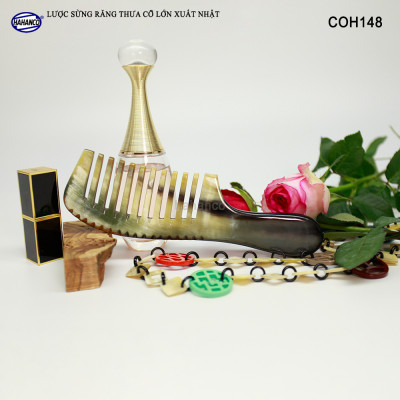 Lược Sừng răng thưa chải tóc xoăn/ xù rối (Size: XL - 20cm) COH148 - Giúp thư giãn Massage đầu, lưu thông máu - Chăm sóc tóc