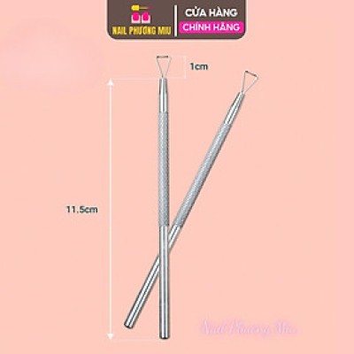 Cây Cạo Gel Móng Inox Không Gỉ 11.5cm, Xám Bạc, Dễ Cầm Nắm, Tiện Dụng, Làm Nail Chuyên Nghiệp Nail Phương Miu
