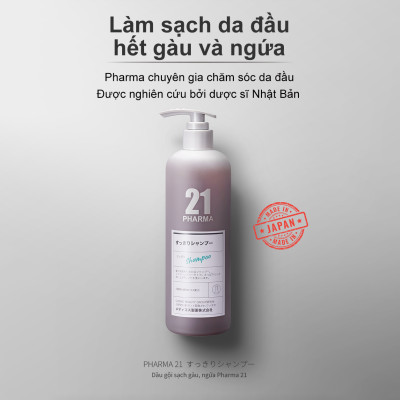 Combo Dầu Gội Sạch Gàu Ngứa + Dâu Xả Giảm Rụng Tóc Pharma 21 Nhật Bản - Chai 600ml