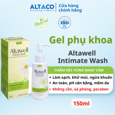 Combo chăm sóc vệ sinh " cô bé" gel phụ khoa Altawell + khăn lau "cô bé" Altawell