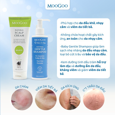 Dầu gội đầu dịu nhẹ cho bé không SLS, Sulfate, cho bé, da nhạy cảm, v da cơ địa - MooGoo
