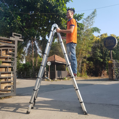 Thang Nhôm Rút Đa Năng 3m8 NKT-AI38E - Hàng Chính Hãng NIKITA - Công Nghệ Tiên Tiến Nhật Bản - Tiêu Chuẩn Châu Âu