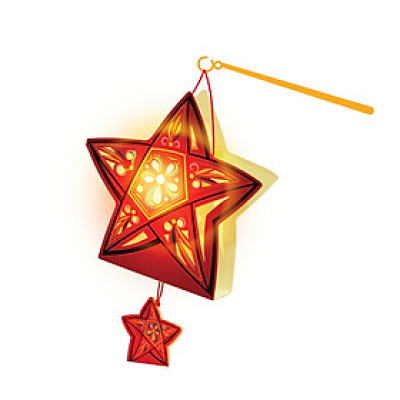 Lồng Đèn Tuổi Thơ IKACHI - Lồng Đèn mini 3in1 Đón Trăng (lồng đèn, túi đeo chéo, móc khoá)