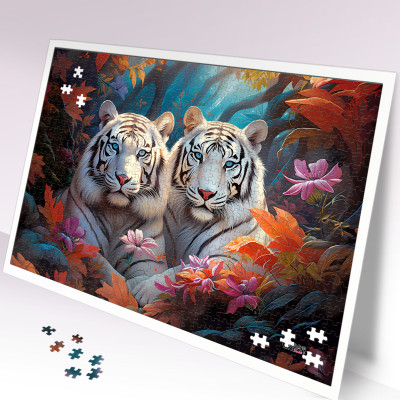 Tranh ghép hình trong vài phút - Tranh xếp hình cao cấp tia sáng - Tranh ghép hình 925 mảnh  - Bạch Hổ