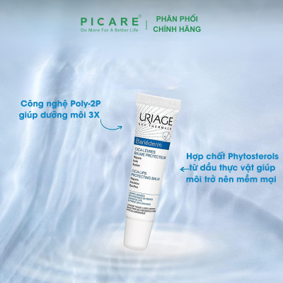 Uriage Bariéderm Cica-Lips Repairing Balm, Kem Dưỡng Môi Khô và Nứt Nẻ (15 ml)