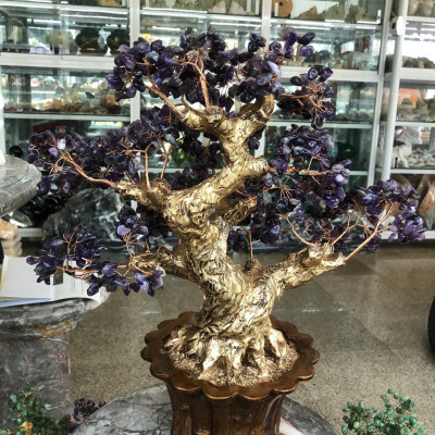 Cây Tài Lộc phong thủy đá thạch anh tím - Cao 45 cm