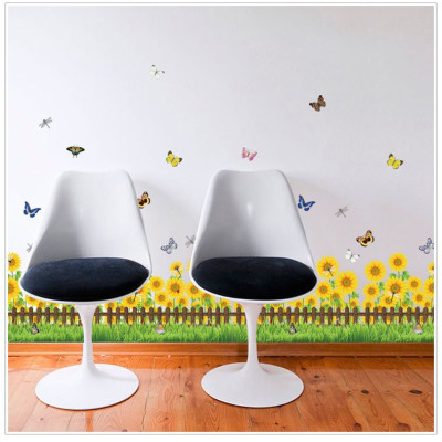 Decal dán chân tường Hoa hướng dương 2 AmyShop DCT034 - 2 bộ(42 x 200 cm)
