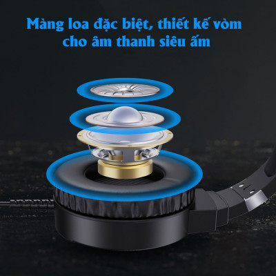 Tai nghe chụp tai Gaming tích hợp Mix HXSJ F16 RGB Jac 3.5mm âm thanh 3D Bass cực đã chuyên dùng nghe nhạc, chơi game - Hàng chính hãng