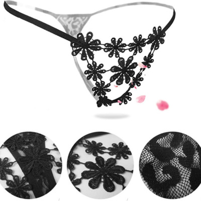 Quần lót nữ thêu hoa gợi cảm - Màu đen